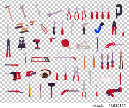Tool illustration set material / analog style 68639185