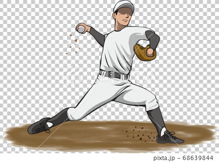 Image Illustration Of A Pitcher Baseball Player Stock Illustration
