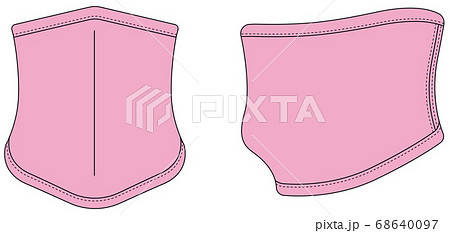 ネックウォーマー ネックゲイター テンプレートイラスト ピンクのイラスト素材