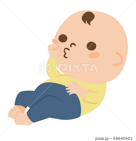 親指を咥えてる可愛い赤ちゃんのイラスト のイラスト素材 68640401 Pixta
