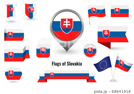 The Flag of Slovakia. Big set of icons and symbols. 68641918