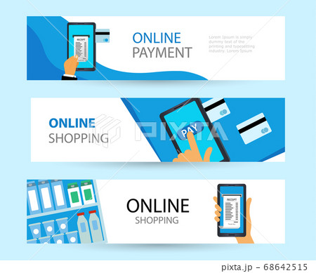 Set horizontal of banners on the topic of online shopping. Online store, 68642515