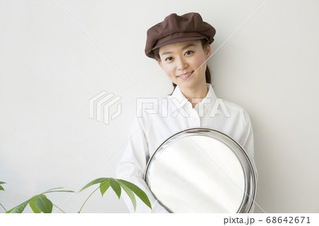 カフェ店員イメージの写真素材