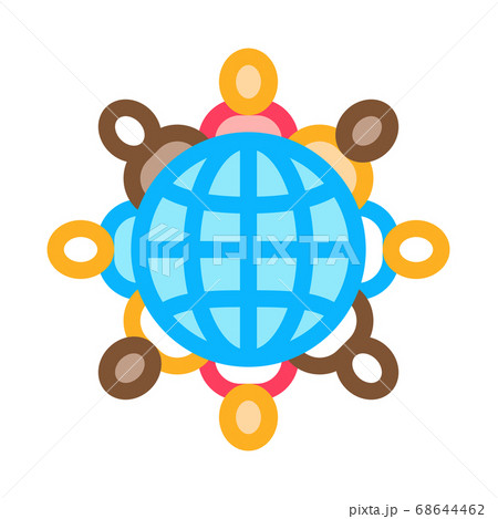 world racial tolerance icon vector outline illustration 68644462