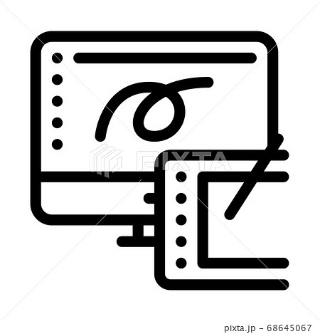 drawing design tablet and computer screen icon vector outline illustration 68645067