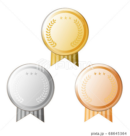メダルイのベクター素材 金銀銅 のイラスト素材