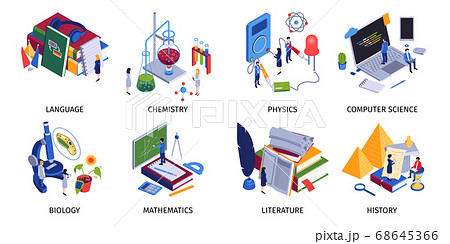 School Subjects Isometric Set School Subjects Isometric Set 68645366