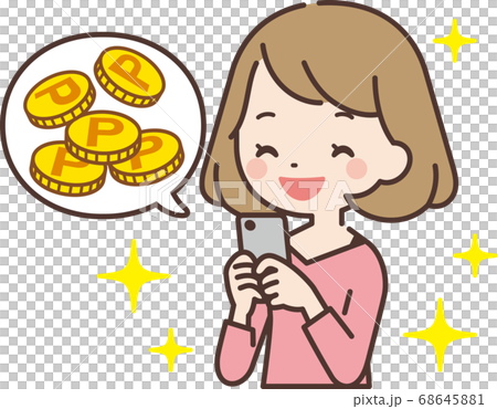 一個用智能手機賺取積分的女人 68645881