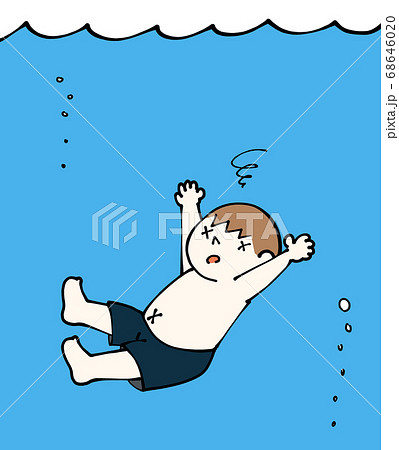 静かに溺れる子供のイメージのイラスト素材