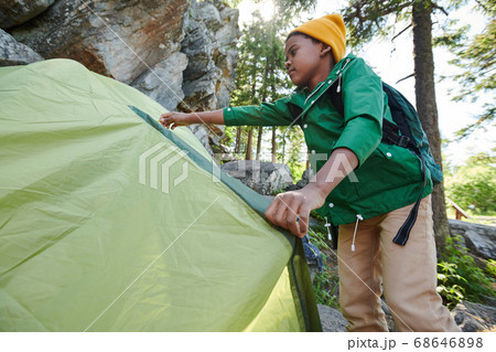 Boy go camping in the forest Boy go camping in the forest 68646898