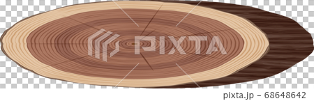 斜めにスライスした丸太のプレート 年輪のイラスト素材 [68648642] - PIXTA