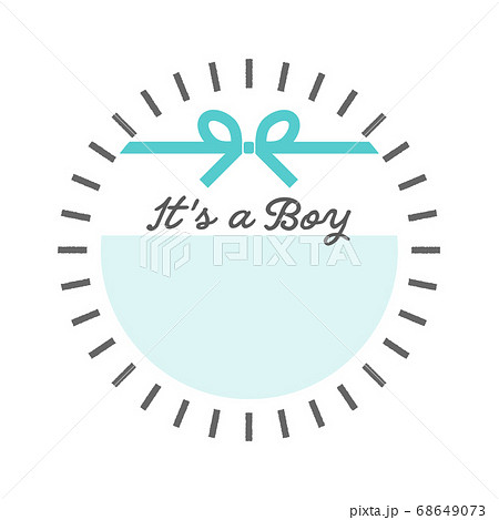It S A Boy Baby Shower 男の子の赤ちゃん用素材 水色 名札 バナーのイラスト素材