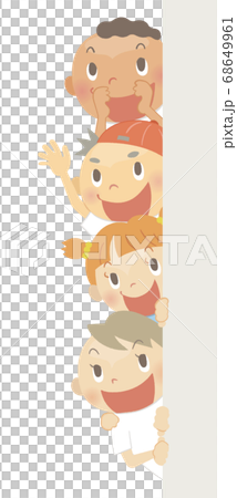 キッズ_縦並び_フラットタッチ_壁有り03 68649961