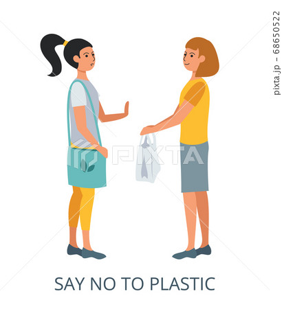 Say No to Plastic concept, flat design vector 68650522