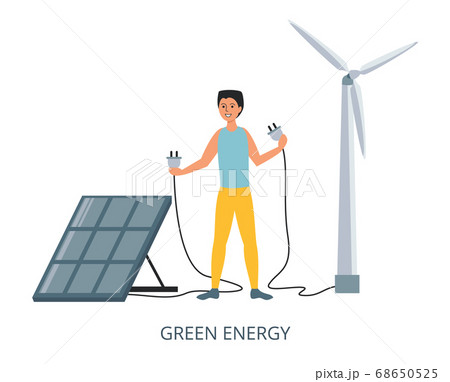 Green Energy concept, flat design vector 68650525