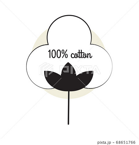 100 Cotton Icon Pure Cotton Badge For のイラスト素材