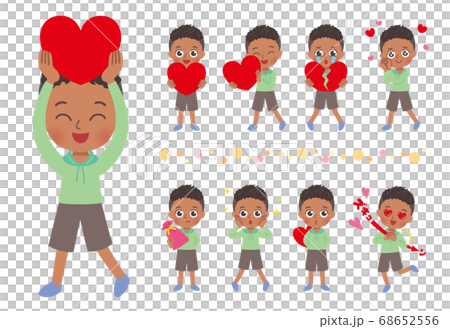 ハートを持つ男の子　全身　イラスト 68652556