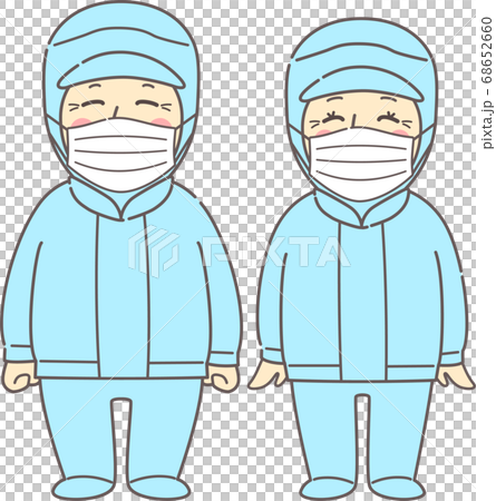 無塵衣服的成熟和高級男女-面具藍色 68652660