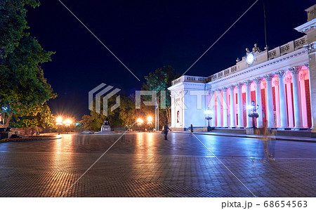 night view of Primorsky boulevard in Odessa city, 68654563