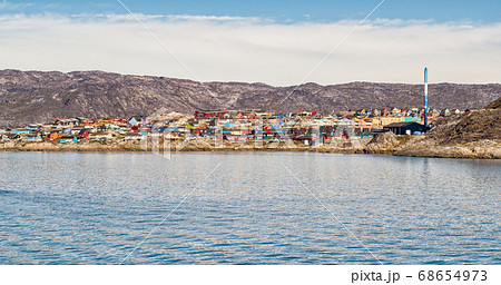 Greenland view of Ilulissat City and icefjord 68654973