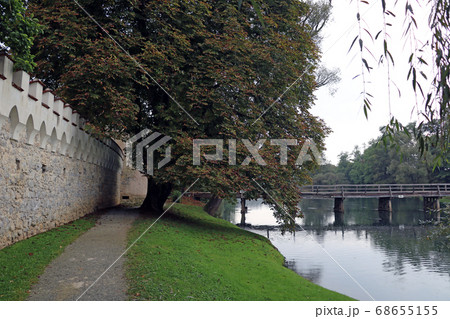 Walking path along the river or lake. 68655155