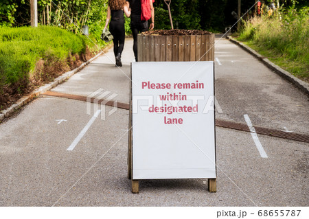 Message about keeping a safe distance and using 68655787