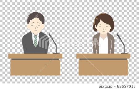 謝罪会見 線無し のイラスト素材