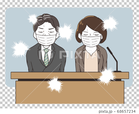 2人で謝罪会見 フラッシュ&マスク付き 2人で謝罪会見 フラッシュ&マスク付き 68657234