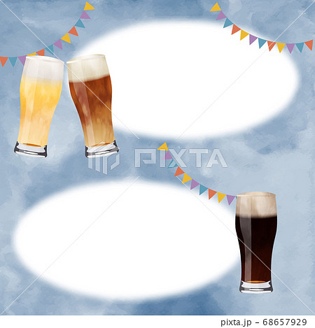 秋空と3種類のグラスビール 68657929