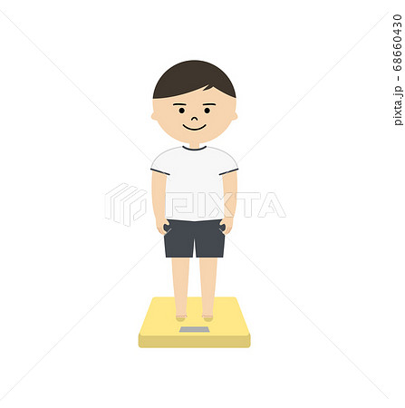 体重をはかっている男の子のイラスト 体重をはかっている男の子のイラスト 68660430
