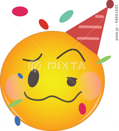 Party emoji celebrating birthday in a red hat and 68661685
