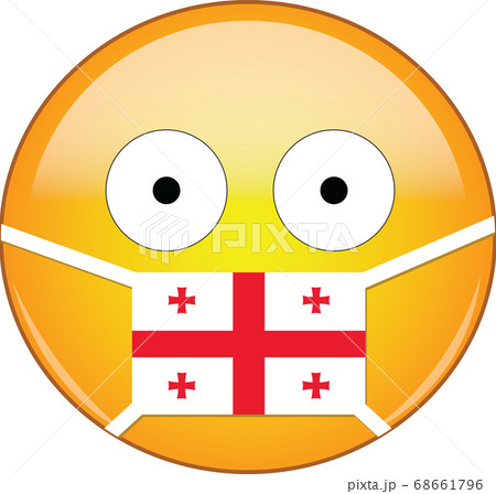 Yellow scared emoji in Georgian medical mask Yellow scared emoji in Georgian medical mask 68661796