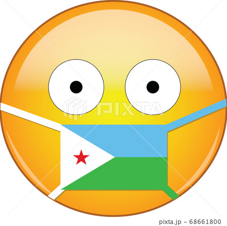 Yellow scared emoji in Djiboutian medical mask Yellow scared emoji in Djiboutian medical mask 68661800