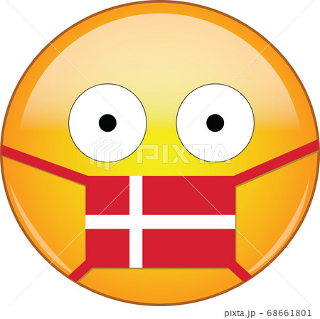 Yellow scared emoji in Danish medical mask Yellow scared emoji in Danish medical mask 68661801