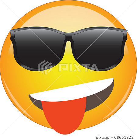 Cool Playful Yellow Emoji With Tongue Sticking Outのイラスト素材