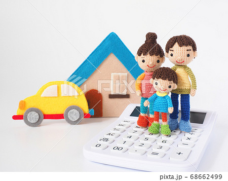 あみぐるみ人形　住まいと車 68662499