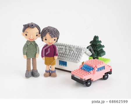 あみぐるみ人形　住まいと車 68662599