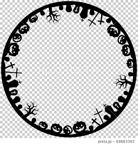萬聖節剪影圓框 68663365