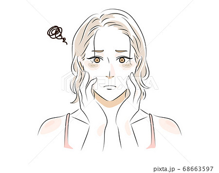 美容女性イラスト　しみ（肝斑） 68663597