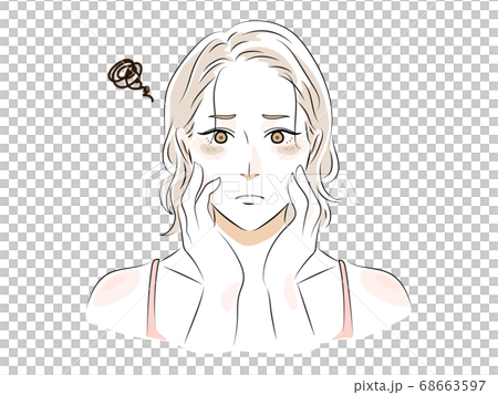 美容女性イラスト　しみ（肝斑） 68663597
