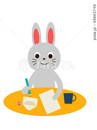 Rabbit Writing A Letter Stock Illustration