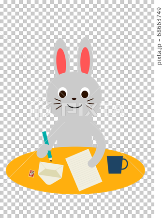 Rabbit writing a letter Rabbit writing a letter 68663749