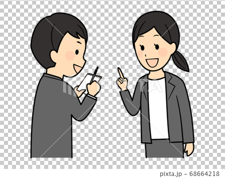 メモを取る社員 68664218