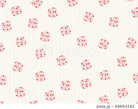 千鳥柄な水玉模様 白系 赤系 のイラスト素材