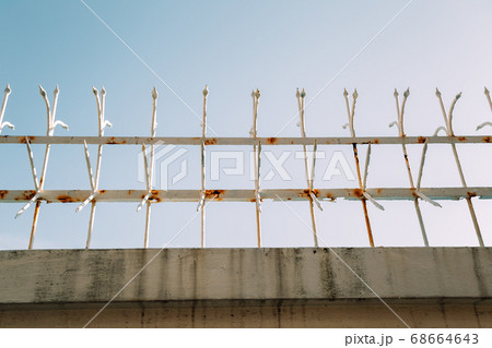 Metal fence at Huinnyeoul Culture Village in Busan, Korea 68664643
