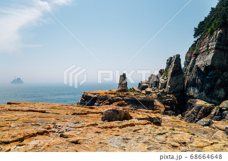 View of Taejongdae cliff and sea in Busan, Korea View of Taejongdae cliff and sea in Busan, Korea 68664648