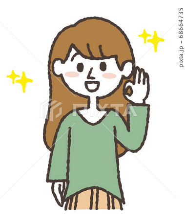 OKマークを出している若い女性のイラスト OKマークを出している若い女性のイラスト 68664735