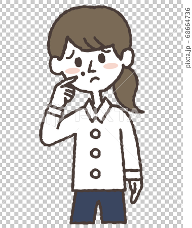 一個年輕的女人，喜歡痣的插圖 68664736