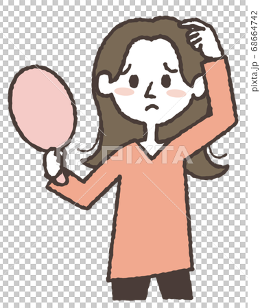 麻煩她的頭髮沒有組織一個年輕女子的插圖 麻煩她的頭髮沒有組織一個年輕女子的插圖 68664742