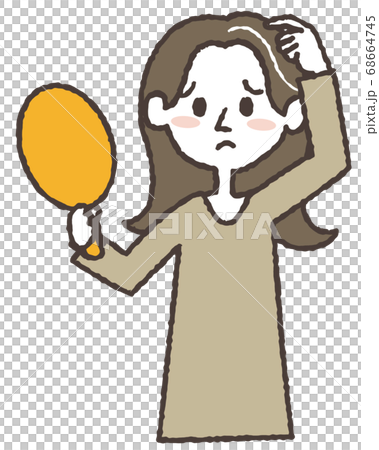 關心白髮的年輕女子的插圖 關心白髮的年輕女子的插圖 68664745